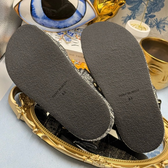 🆕 TORY BURCH 🧿 NWOB Kira Sport Sandal, Black Ivory Multi Tweed Dad Sandal, 8.5